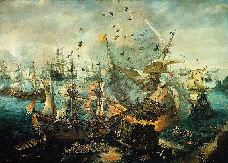 Cornelis Claesz. van Wieringen The explosion of the Spanish flagship during the Battle of Gibraltar, 25 April 1607 France oil painting art